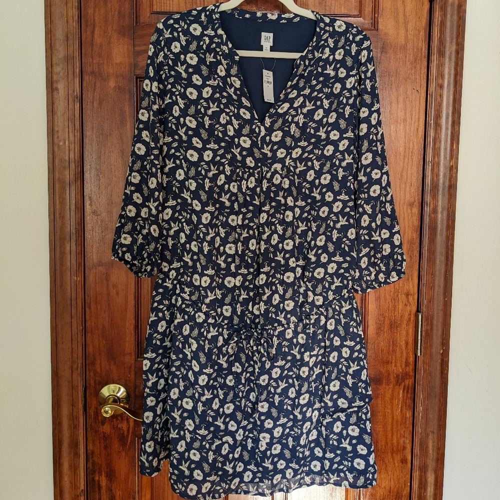 Drop waist drawstring maternity dress